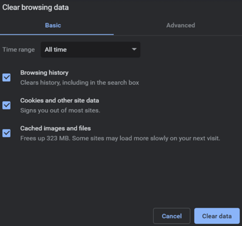 Chrome Clear Browsing