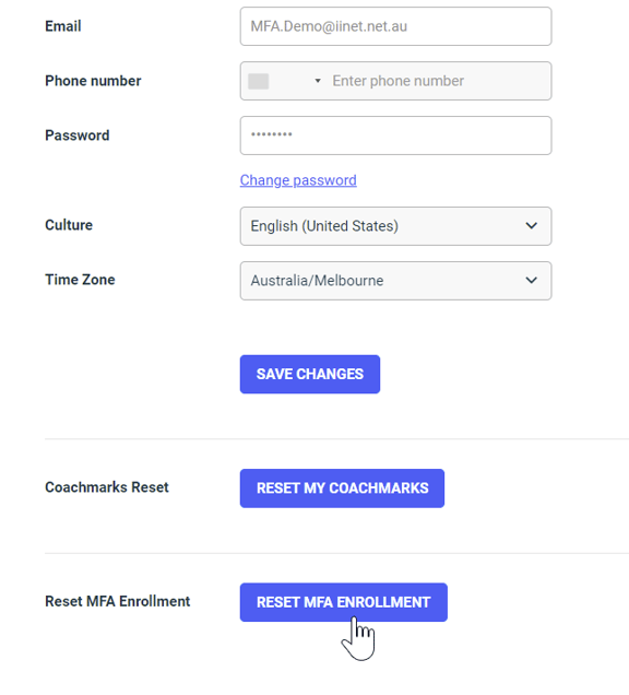 Reset MFA Enrollment