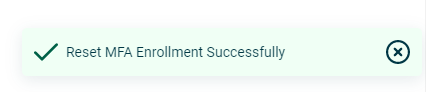 Reset MFA Success