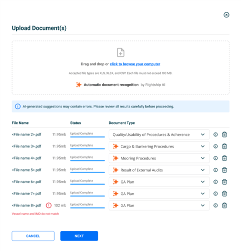 document upload page