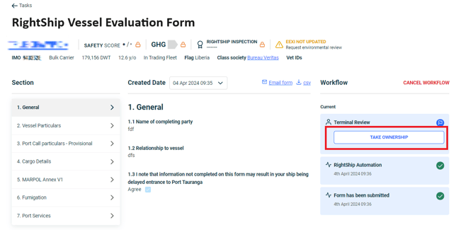 vessel evaluation form