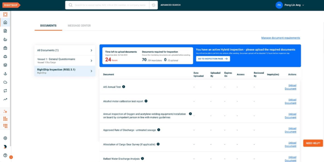 Inspection home page