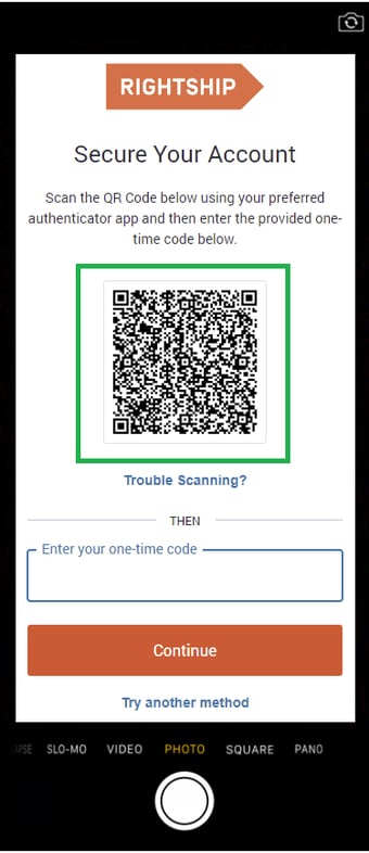 Scan QR Code step 2