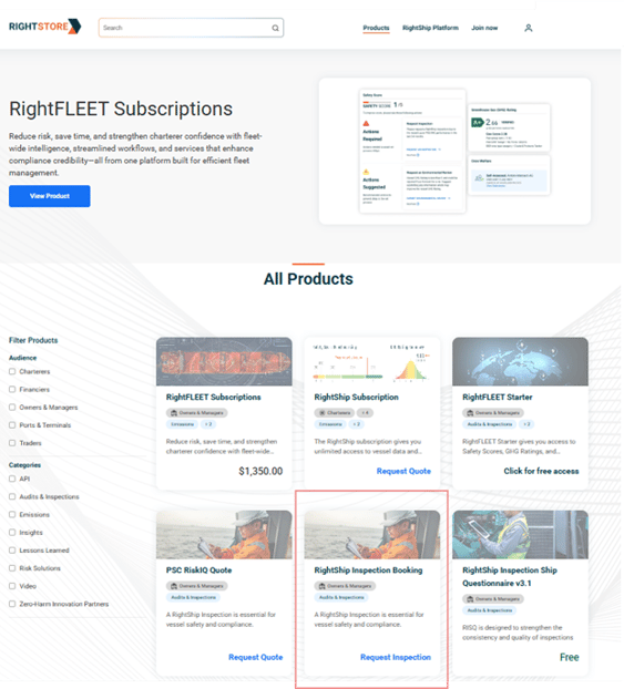 RightStore inspection tab