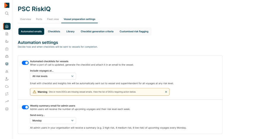 PSC RiskIQ risk level